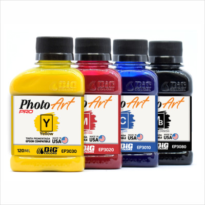 COMBOS TINTAS BIG COLORS PHOTOART-PRO®  PIGMENTADAS COMBO 4 TANQUES